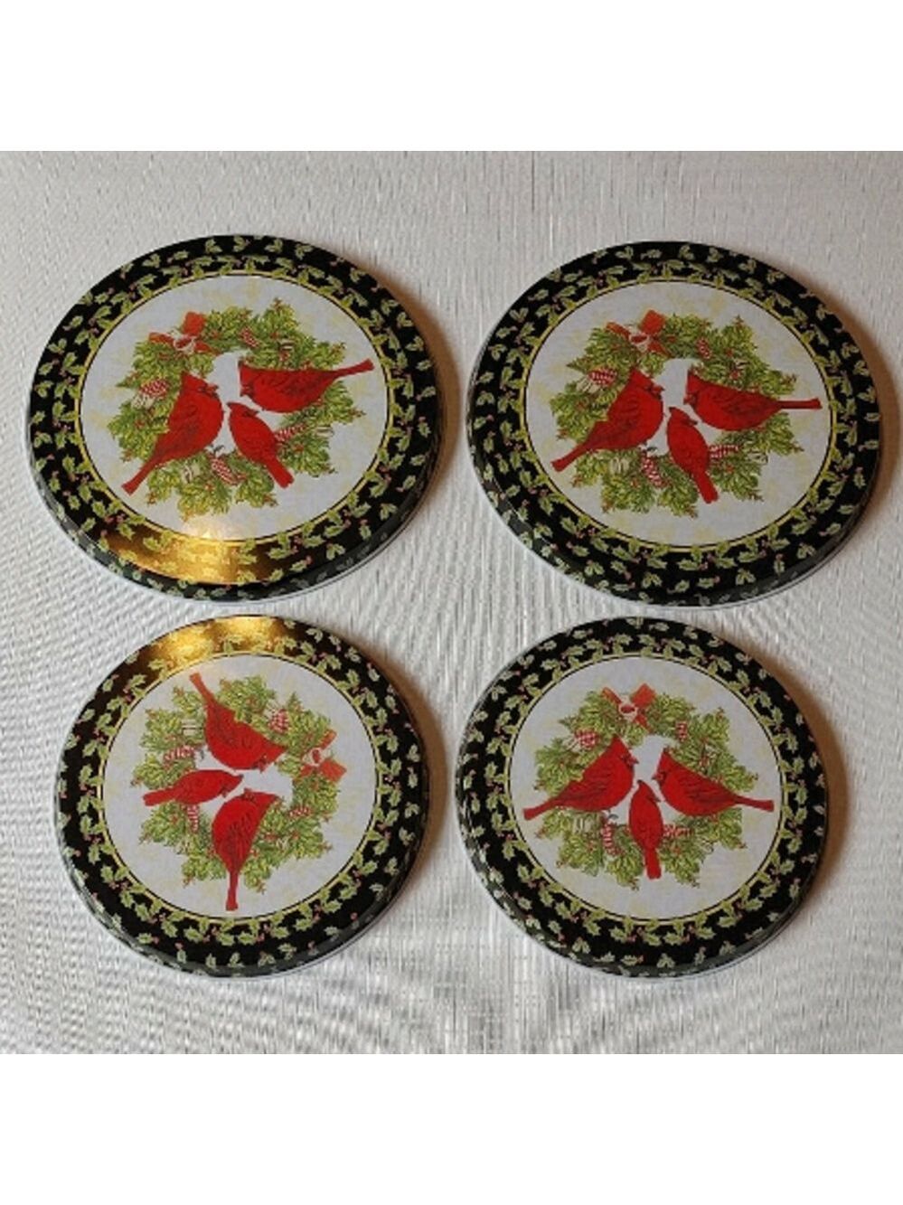 Beautiful Cardinal Oven Burner Cover Set of 4
